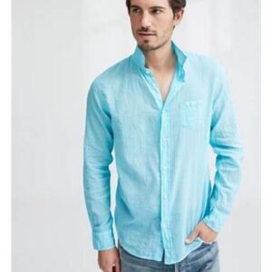 Frank & Eileen Luke Shirt Blue Size Small Button Up Long Sleeves Lightweight